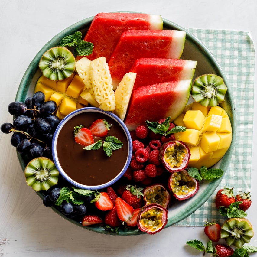 Frugttallerken inkl. chokolade sauce